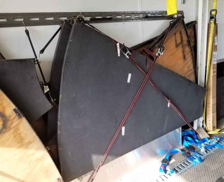 Individual pieces of a portable RC Race Track.